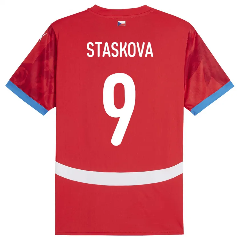Danxen Kinder Tschechien Andrea Stašková #9 Rot Heimtrikot Trikot 24-26 T-Shirt Schweiz