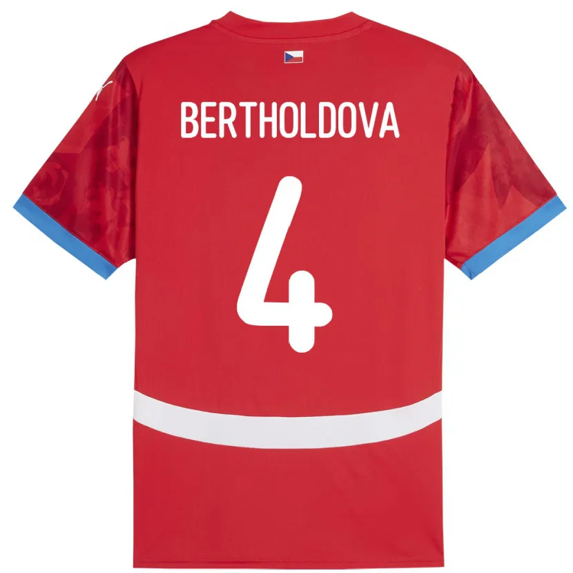 Danxen Kinder Tschechien Petra Bertholdová #4 Rot Heimtrikot Trikot 24-26 T-Shirt Schweiz
