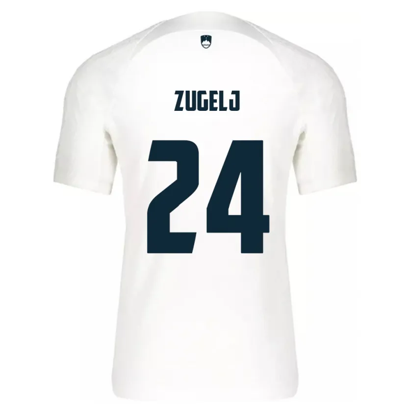 Danxen Kinder Slowenien Nino Zugelj #24 Weiß Heimtrikot Trikot 24-26 T-Shirt Schweiz