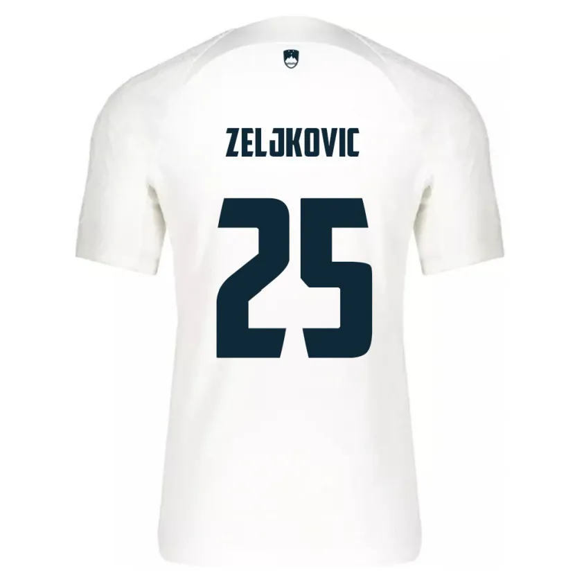 Danxen Kinder Slowenien Adrian Zeljkovic #25 Weiß Heimtrikot Trikot 24-26 T-Shirt Schweiz