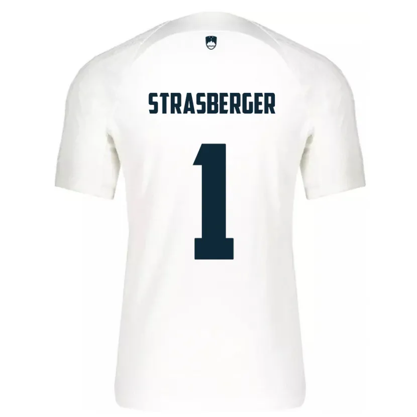 Danxen Kinder Slowenien Tim Strasberger #1 Weiß Heimtrikot Trikot 24-26 T-Shirt Schweiz