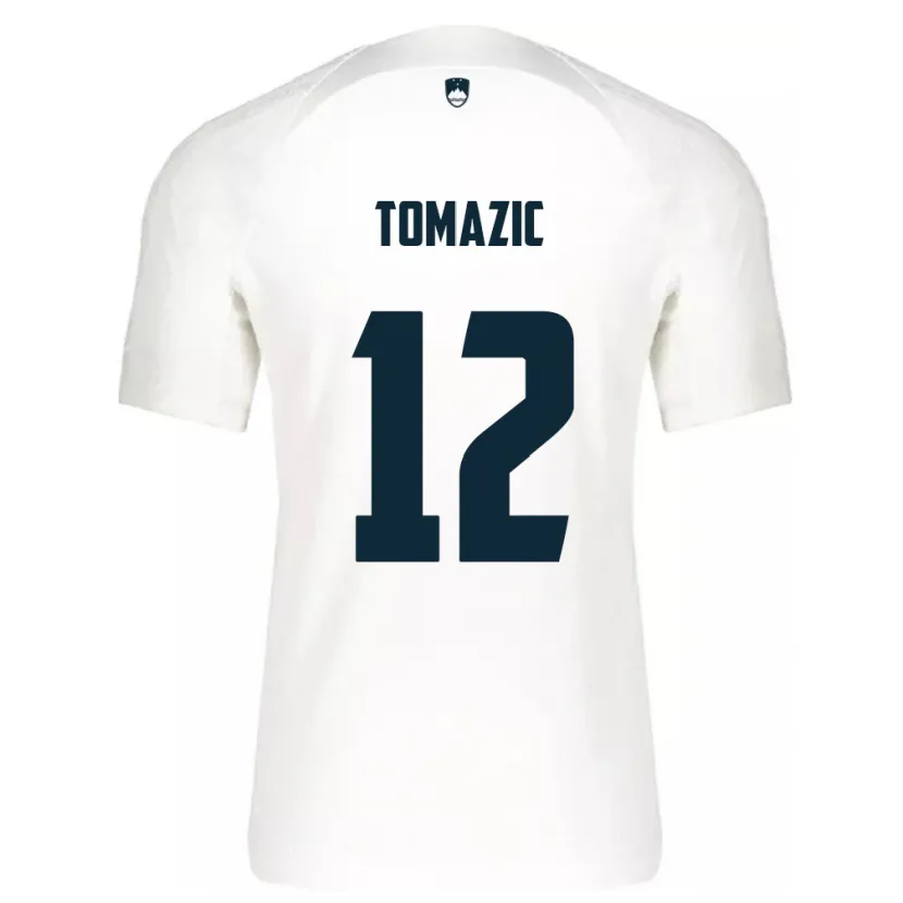 Danxen Kinder Slowenien Lukas Tomazic #12 Weiß Heimtrikot Trikot 24-26 T-Shirt Schweiz