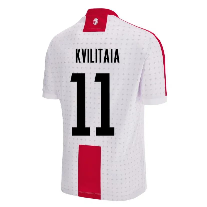Danxen Kinder Georgien Giorgi Kvilitaia #11 Weiß Heimtrikot Trikot 24-26 T-Shirt Schweiz