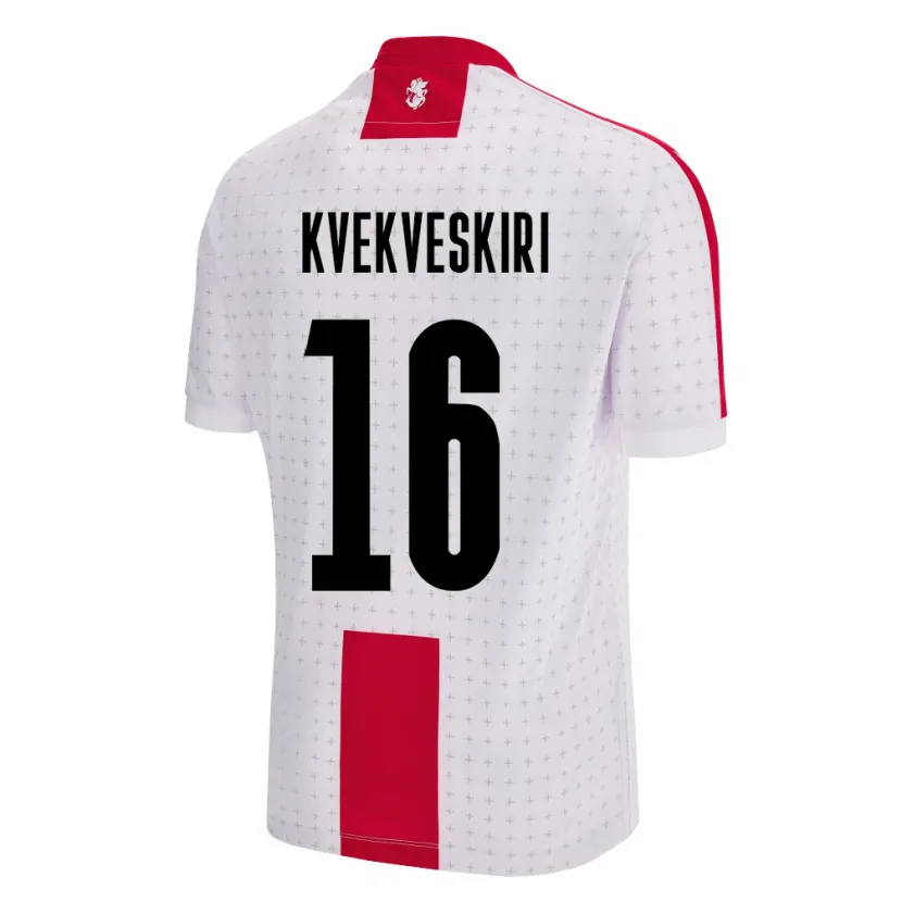 Danxen Kinder Georgien Nika Kvekveskiri #16 Weiß Heimtrikot Trikot 24-26 T-Shirt Schweiz