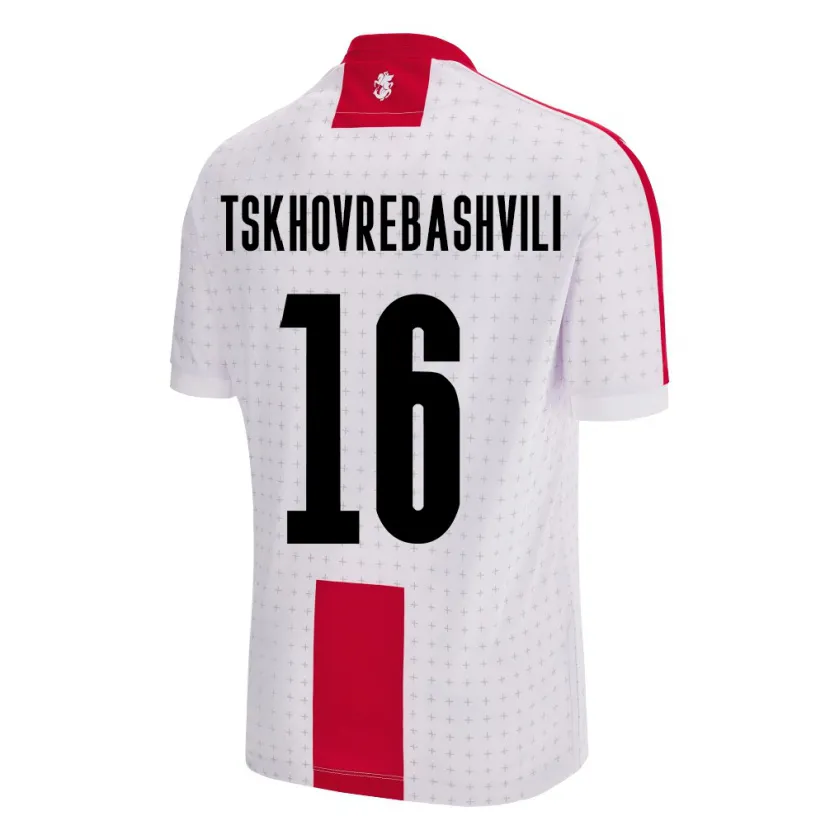Danxen Kinder Georgien Nikoloz Tskhovrebashvili #16 Weiß Heimtrikot Trikot 24-26 T-Shirt Schweiz
