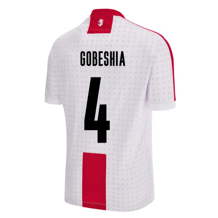 Danxen Kinder Georgien Tengo Gobeshia #4 Weiß Heimtrikot Trikot 24-26 T-Shirt Schweiz