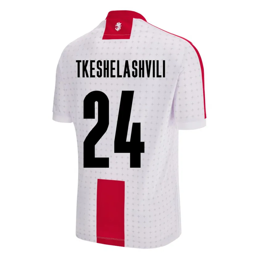 Danxen Kinder Georgien Amiran Tkeshelashvili #24 Weiß Heimtrikot Trikot 24-26 T-Shirt Schweiz