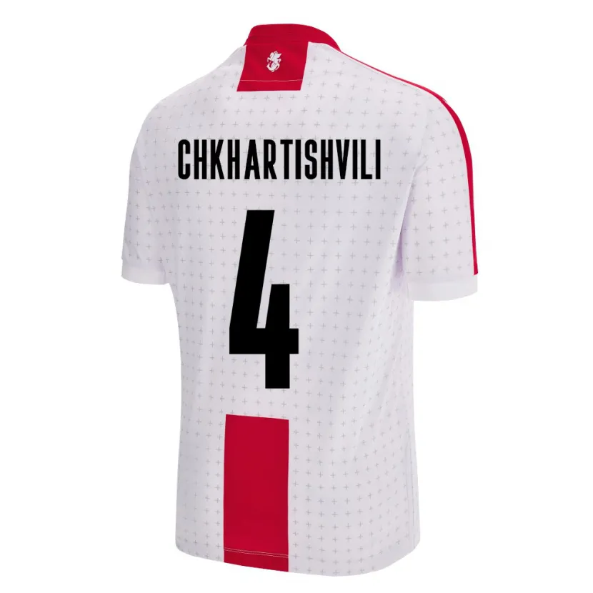 Danxen Kinder Georgien Nino Chkhartishvili #4 Weiß Heimtrikot Trikot 24-26 T-Shirt Schweiz