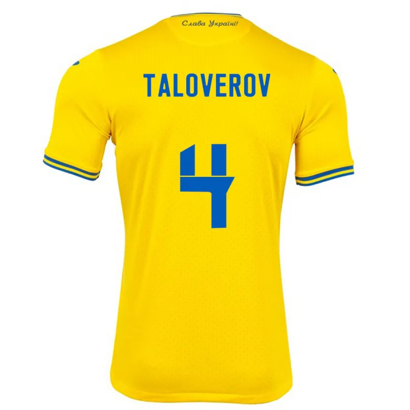 Danxen Kinder Ukraine Maksym Taloverov #4 Gelb Heimtrikot Trikot 24-26 T-Shirt Schweiz