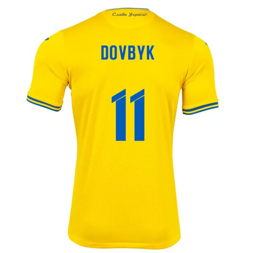 Danxen Kinder Ukraine Artem Dovbyk #11 Gelb Heimtrikot Trikot 24-26 T-Shirt Schweiz