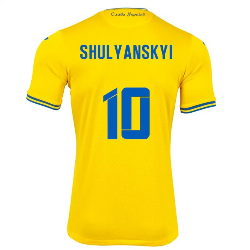 Danxen Kinder Ukraine Artem Shulyanskyi #10 Gelb Heimtrikot Trikot 24-26 T-Shirt Schweiz