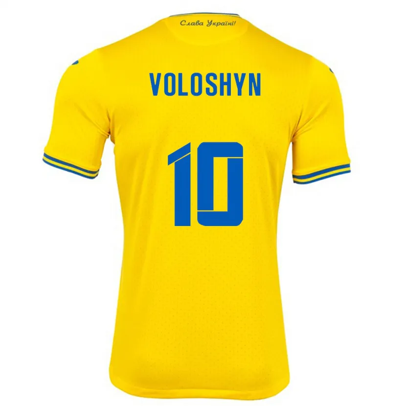 Danxen Kinder Ukraine Nazar Voloshyn #10 Gelb Heimtrikot Trikot 24-26 T-Shirt Schweiz