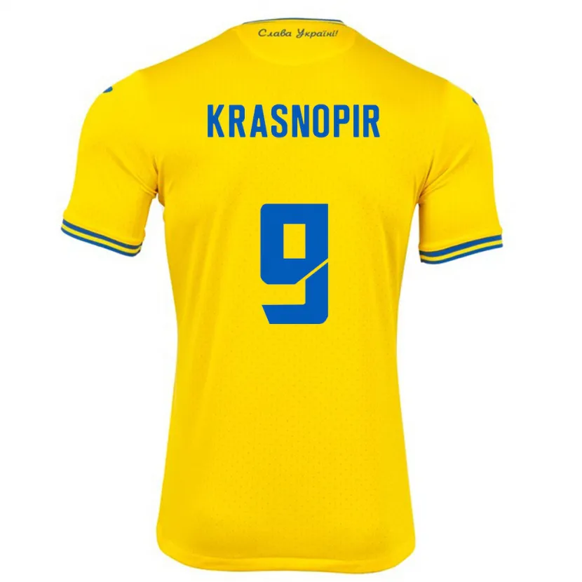 Danxen Kinder Ukraine Igor Krasnopir #9 Gelb Heimtrikot Trikot 24-26 T-Shirt Schweiz