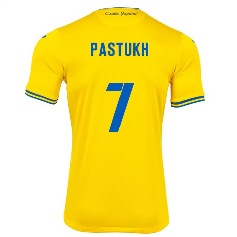 Danxen Kinder Ukraine Yevgeniy Pastukh #7 Gelb Heimtrikot Trikot 24-26 T-Shirt Schweiz