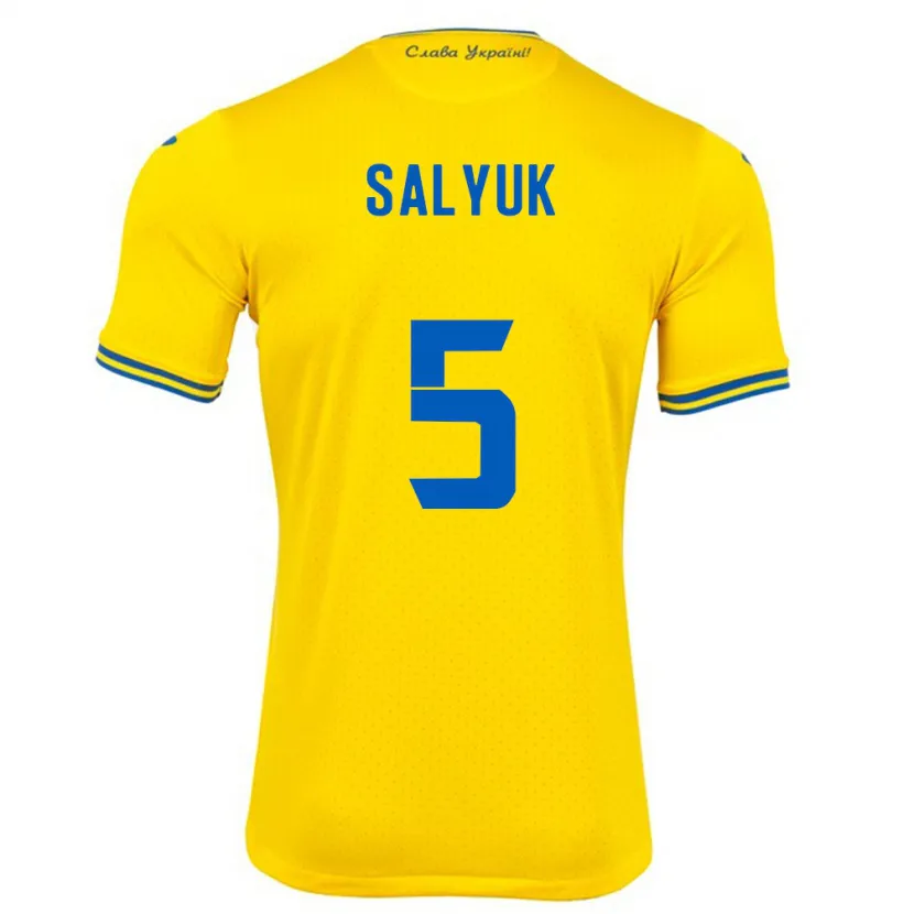 Danxen Kinder Ukraine Volodymyr Salyuk #5 Gelb Heimtrikot Trikot 24-26 T-Shirt Schweiz
