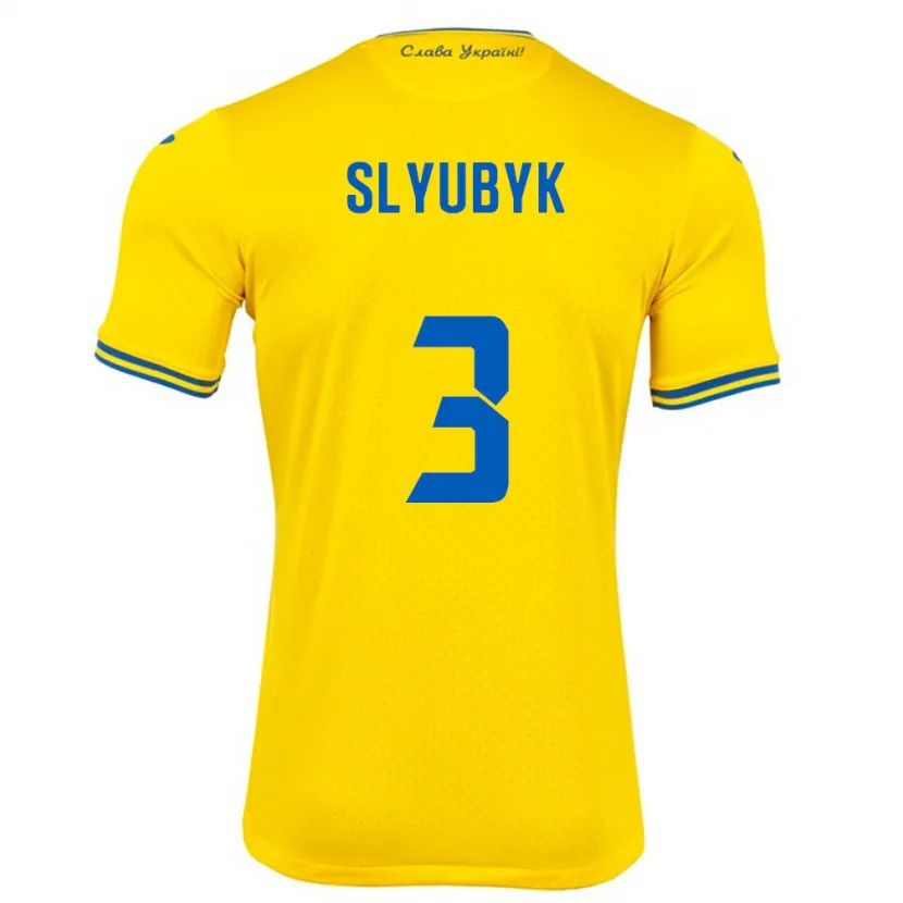 Danxen Kinder Ukraine Bogdan Slyubyk #3 Gelb Heimtrikot Trikot 24-26 T-Shirt Schweiz