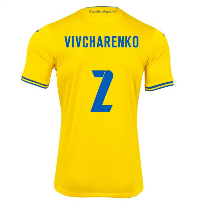Danxen Kinder Ukraine Kostyantyn Vivcharenko #2 Gelb Heimtrikot Trikot 24-26 T-Shirt Schweiz