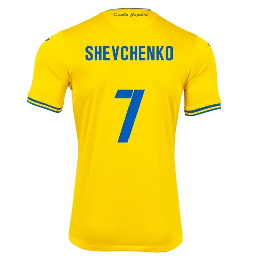Danxen Kinder Ukraine Kristian Shevchenko #7 Gelb Heimtrikot Trikot 24-26 T-Shirt Schweiz