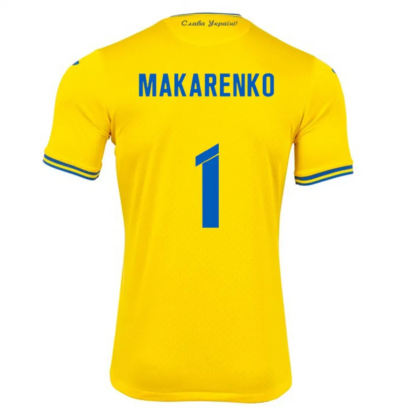 Danxen Kinder Ukraine Nazar Makarenko #1 Gelb Heimtrikot Trikot 24-26 T-Shirt Schweiz