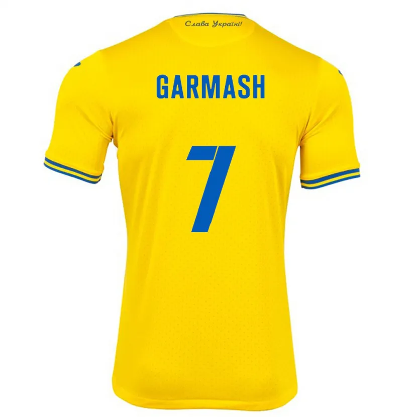 Danxen Kinder Ukraine Yevgen Garmash #7 Gelb Heimtrikot Trikot 24-26 T-Shirt Schweiz