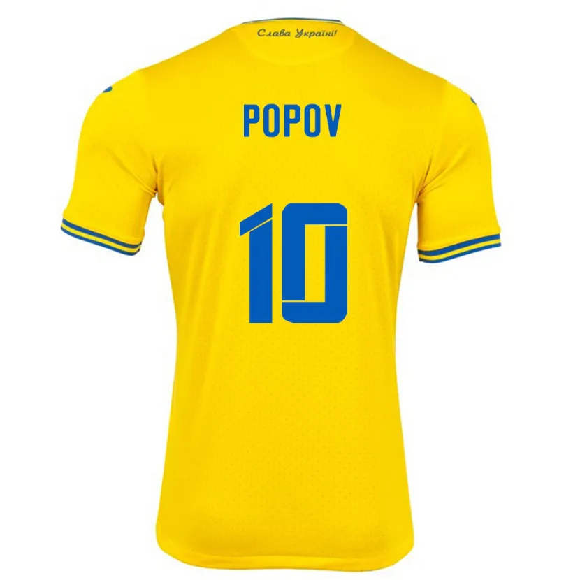 Danxen Kinder Ukraine Bogdan Popov #10 Gelb Heimtrikot Trikot 24-26 T-Shirt Schweiz