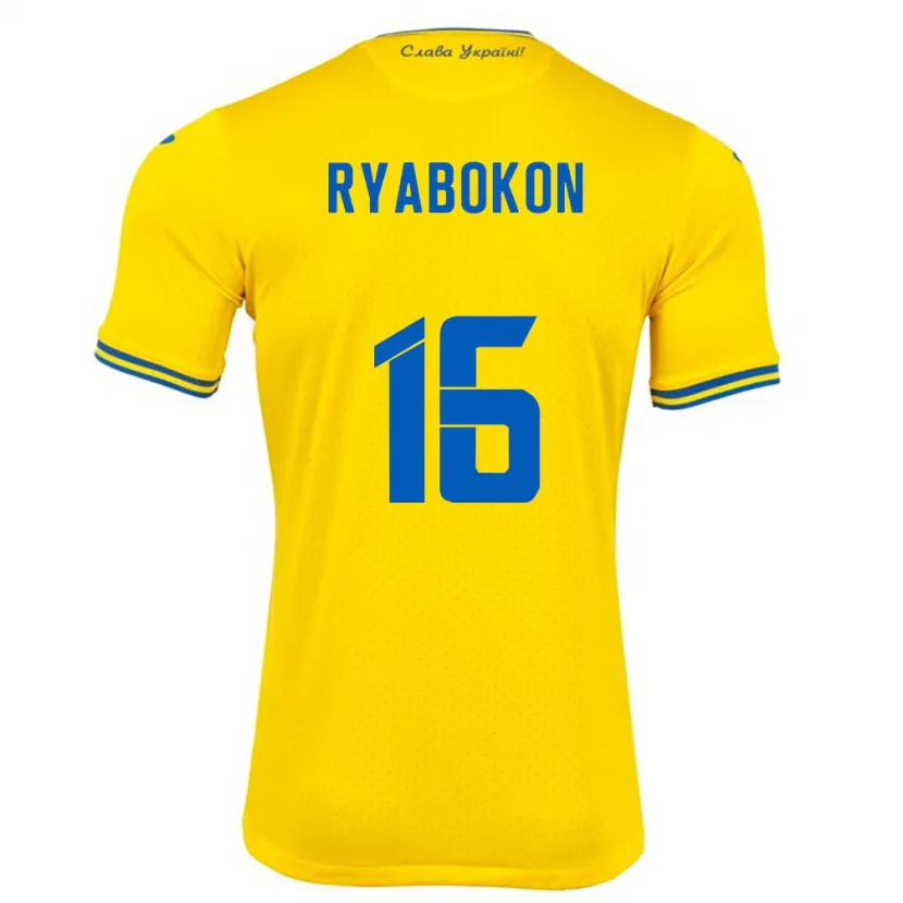 Danxen Kinder Ukraine Yevgeniy Ryabokon #16 Gelb Heimtrikot Trikot 24-26 T-Shirt Schweiz