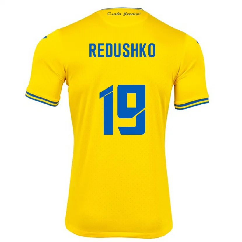 Danxen Kinder Ukraine Bogdan Redushko #19 Gelb Heimtrikot Trikot 24-26 T-Shirt Schweiz