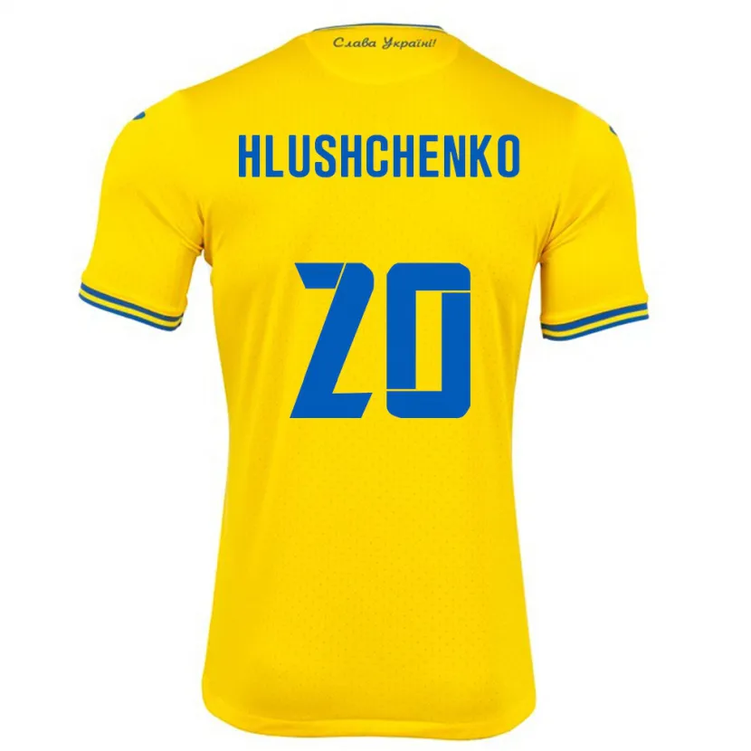 Danxen Kinder Ukraine Inna Hlushchenko #20 Gelb Heimtrikot Trikot 24-26 T-Shirt Schweiz