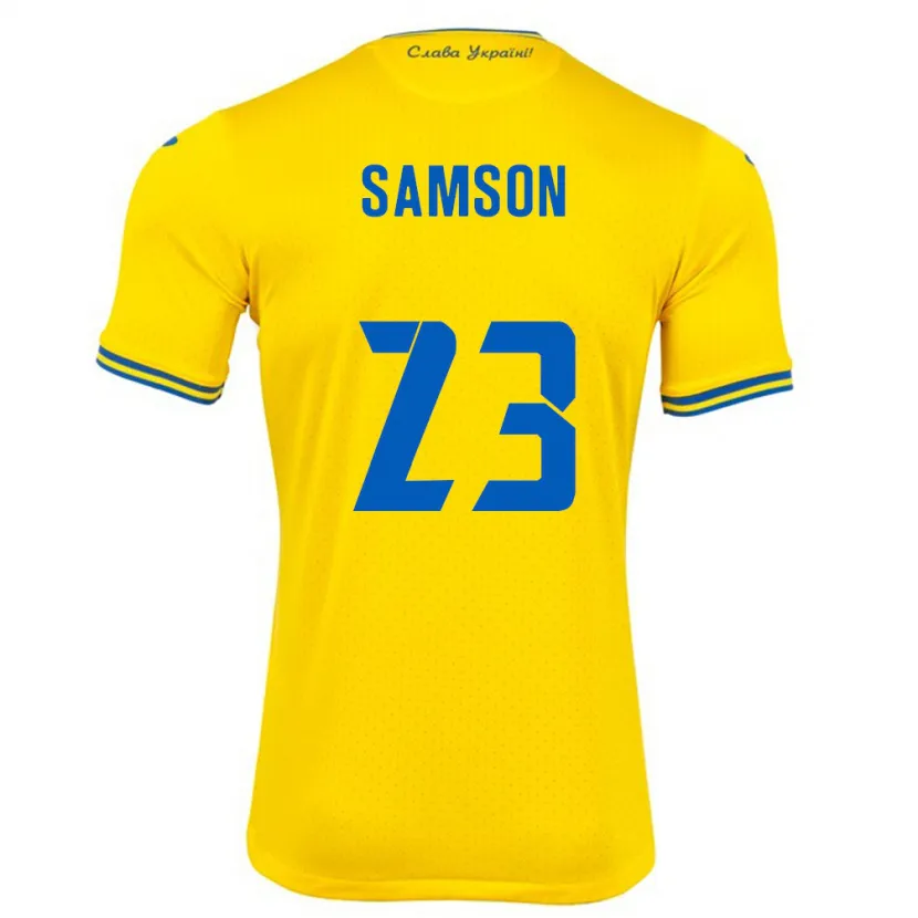 Danxen Kinder Ukraine Kateryna Samson #23 Gelb Heimtrikot Trikot 24-26 T-Shirt Schweiz