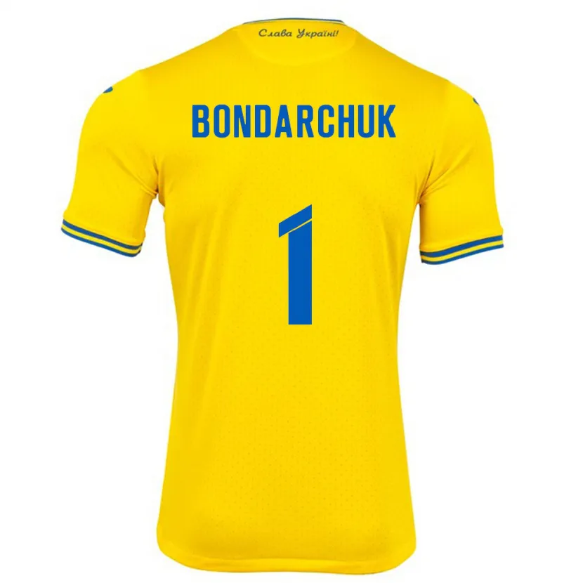 Danxen Kinder Ukraine Daryna Bondarchuk #1 Gelb Heimtrikot Trikot 24-26 T-Shirt Schweiz