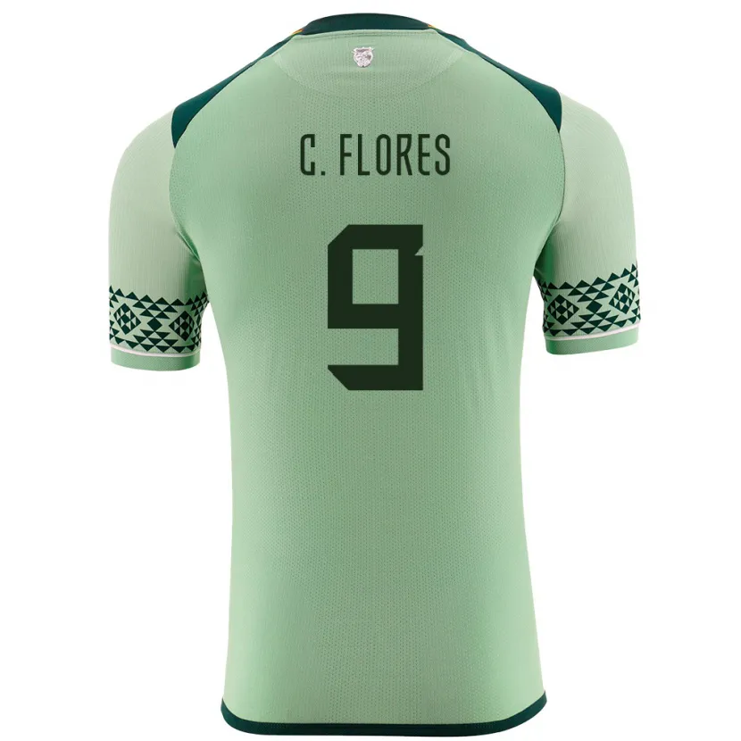 Danxen Kinder Bolivien Cesar Flores #9 Hellgrün Heimtrikot Trikot 24-26 T-Shirt Schweiz