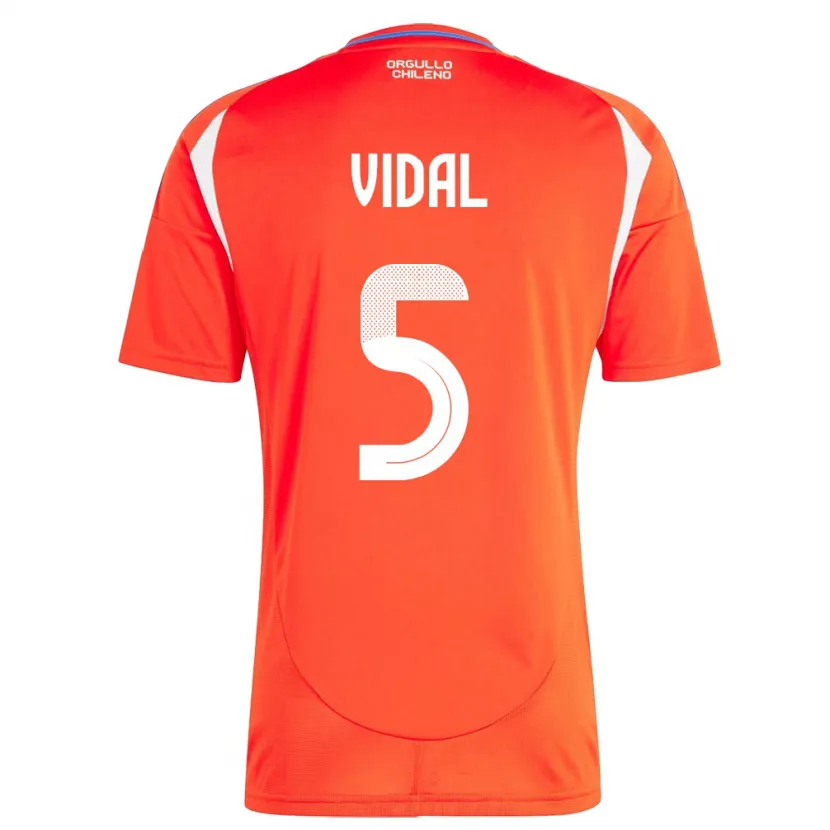 Danxen Kinder Chile Valentín Vidal #5 Rot Heimtrikot Trikot 24-26 T-Shirt Schweiz