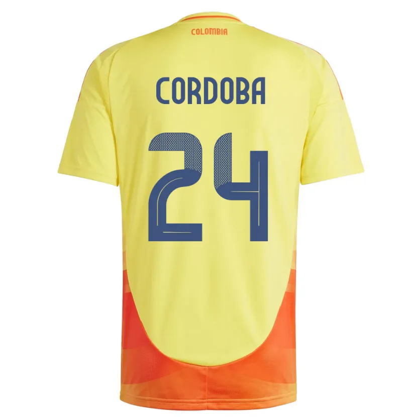 Danxen Kinder Kolumbien Jhon Córdoba #24 Gelb Heimtrikot Trikot 24-26 T-Shirt Schweiz