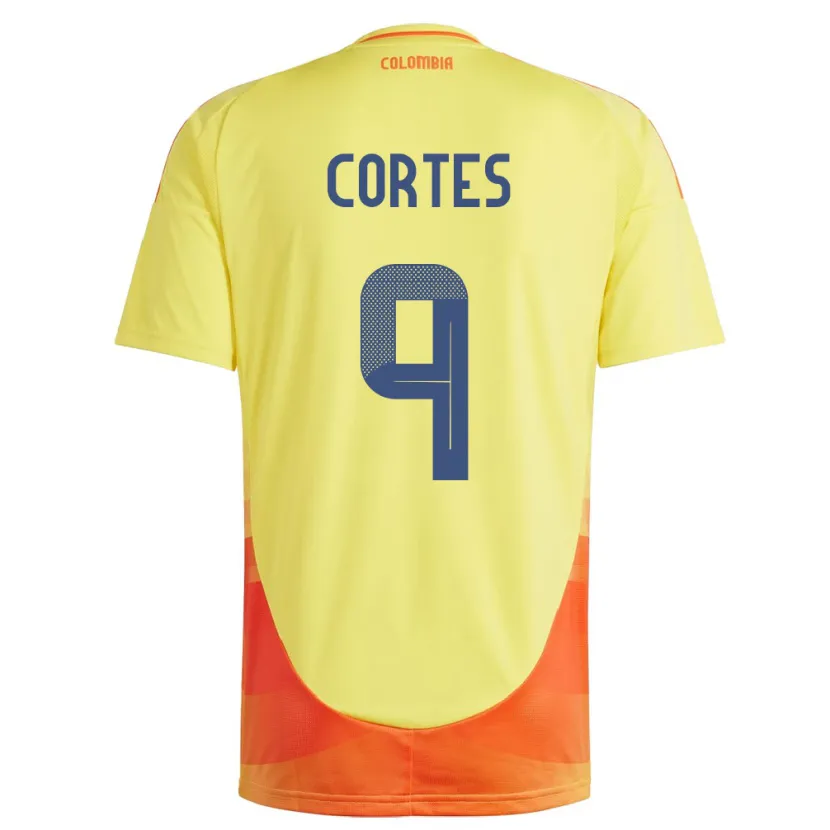 Danxen Kinder Kolumbien Carlos Cortés #9 Gelb Heimtrikot Trikot 24-26 T-Shirt Schweiz