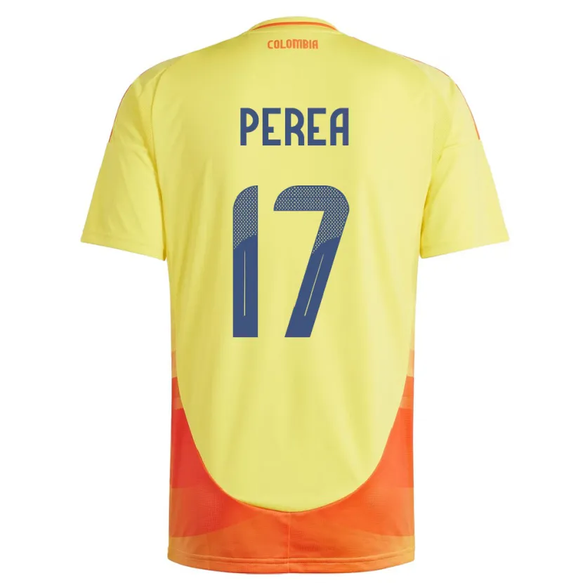 Danxen Kinder Kolumbien Óscar Perea #17 Gelb Heimtrikot Trikot 24-26 T-Shirt Schweiz