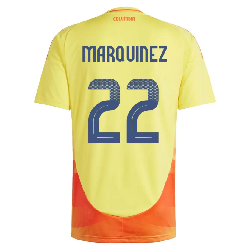 Danxen Kinder Kolumbien Luis Marquinez #22 Gelb Heimtrikot Trikot 24-26 T-Shirt Schweiz