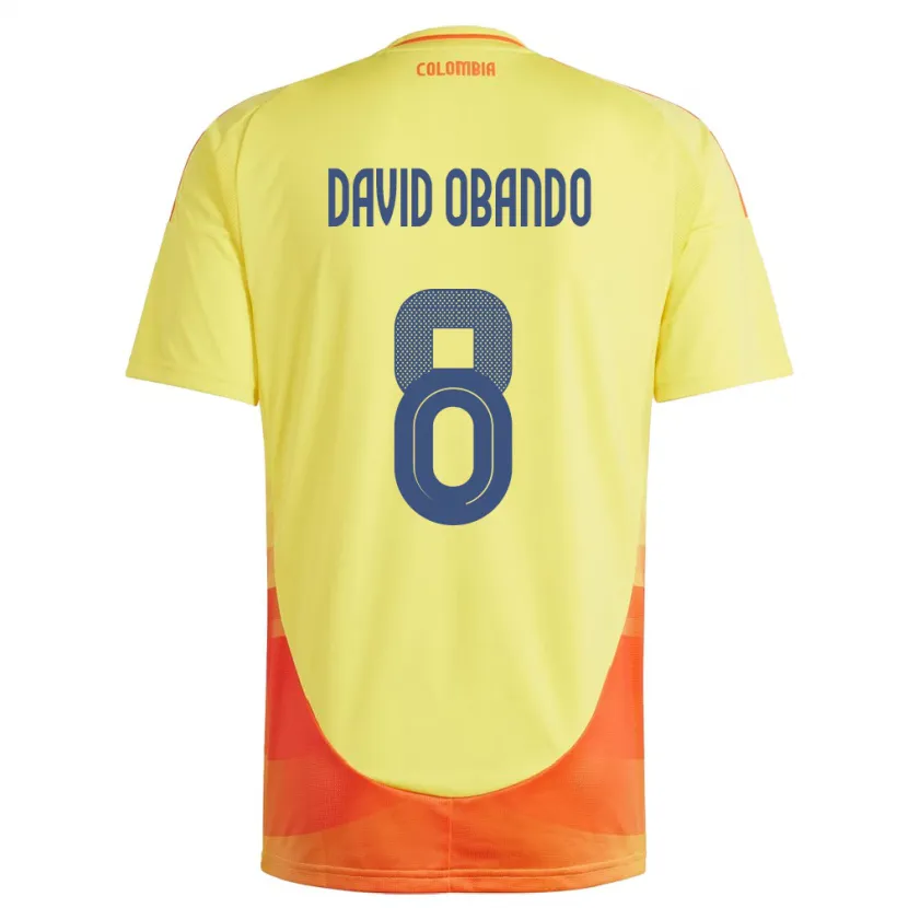 Danxen Kinder Kolumbien Juan David Obando #8 Gelb Heimtrikot Trikot 24-26 T-Shirt Schweiz