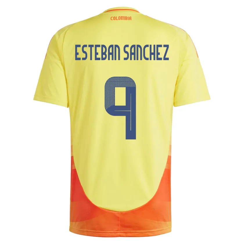 Danxen Kinder Kolumbien Juan Esteban Sánchez #9 Gelb Heimtrikot Trikot 24-26 T-Shirt Schweiz