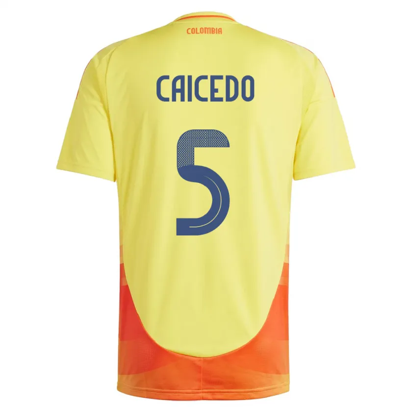 Danxen Kinder Kolumbien Kelly Caicedo #5 Gelb Heimtrikot Trikot 24-26 T-Shirt Schweiz
