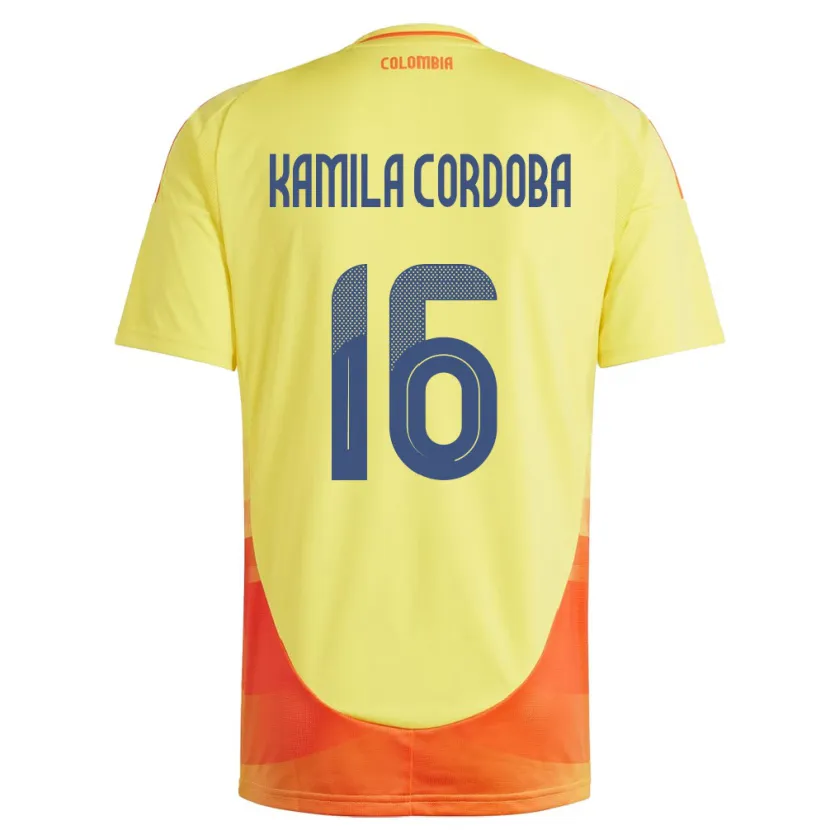 Danxen Kinder Kolumbien Sara Kamila Córdoba #16 Gelb Heimtrikot Trikot 24-26 T-Shirt Schweiz