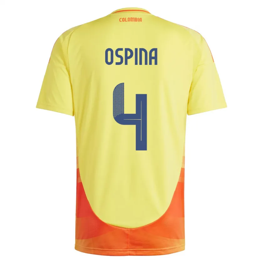 Danxen Kinder Kolumbien Diana Ospina #4 Gelb Heimtrikot Trikot 24-26 T-Shirt Schweiz