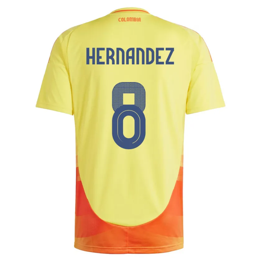 Danxen Kinder Kolumbien Natalia Hernández #8 Gelb Heimtrikot Trikot 24-26 T-Shirt Schweiz