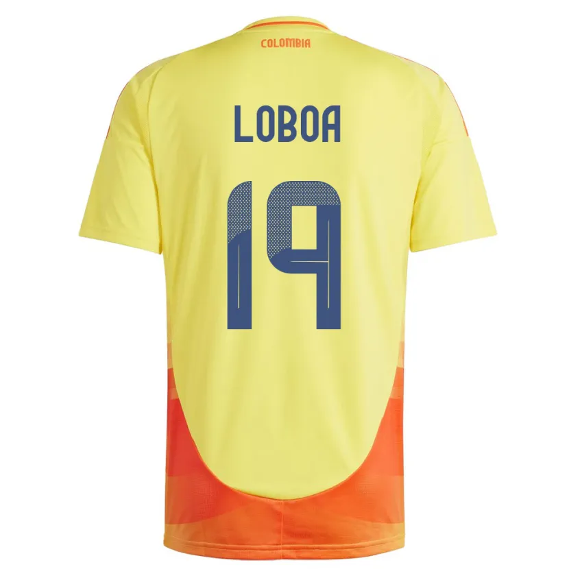Danxen Kinder Kolumbien Valerin Loboa #19 Gelb Heimtrikot Trikot 24-26 T-Shirt Schweiz