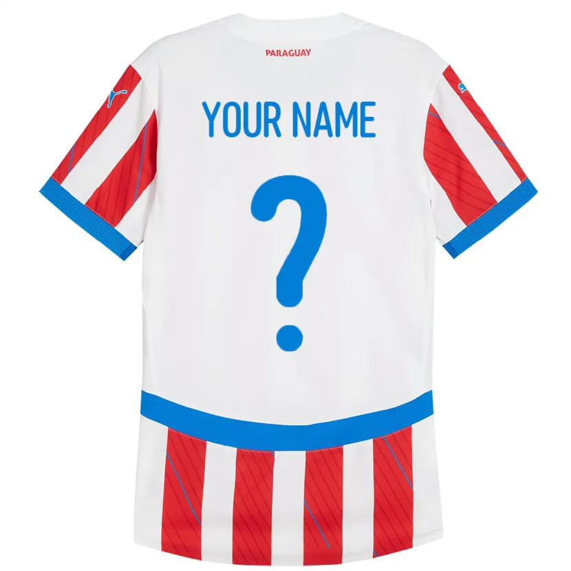 Danxen Kinder Paraguay Ihren Namen #0 Weiß Rot Heimtrikot Trikot 24-26 T-Shirt Schweiz