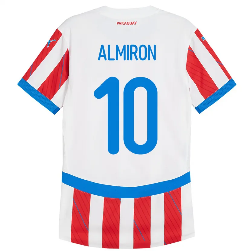 Danxen Kinder Paraguay Miguel Almirón #10 Weiß Rot Heimtrikot Trikot 24-26 T-Shirt Schweiz