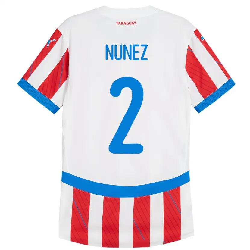 Danxen Kinder Paraguay Alan Núñez #2 Weiß Rot Heimtrikot Trikot 24-26 T-Shirt Schweiz