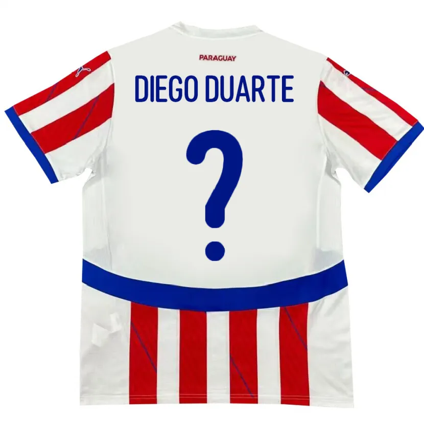 Danxen Kinder Paraguay Diego Duarte #0 Weiß Rot Heimtrikot Trikot 24-26 T-Shirt Schweiz