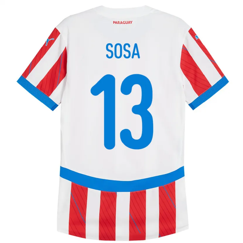Danxen Kinder Paraguay Alex Sosa #13 Weiß Rot Heimtrikot Trikot 24-26 T-Shirt Schweiz