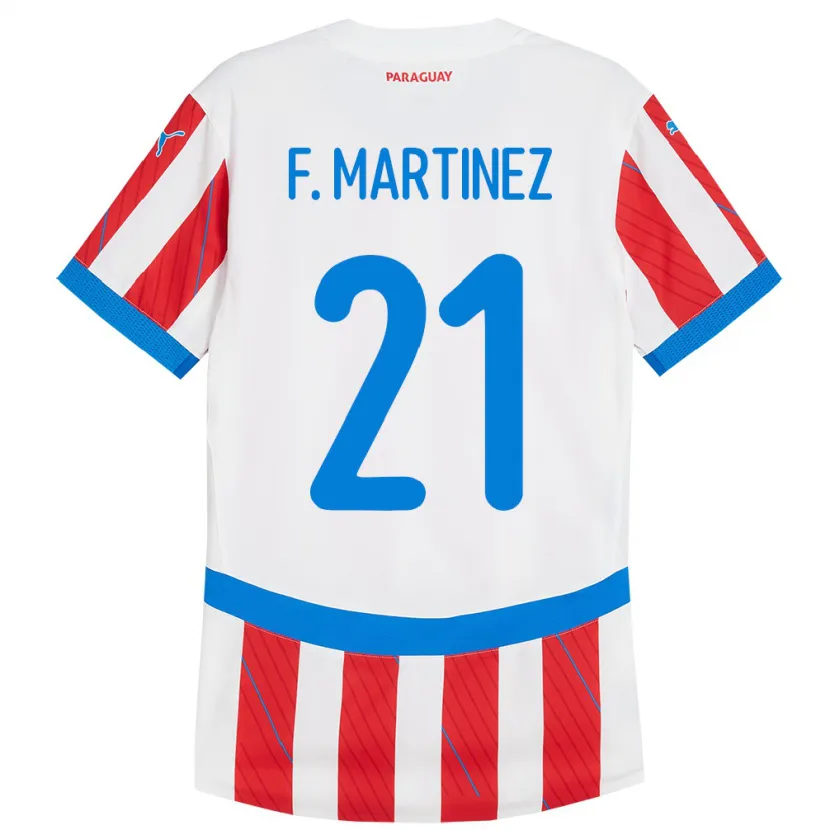 Danxen Kinder Paraguay Fiorela Martínez #21 Weiß Rot Heimtrikot Trikot 24-26 T-Shirt Schweiz