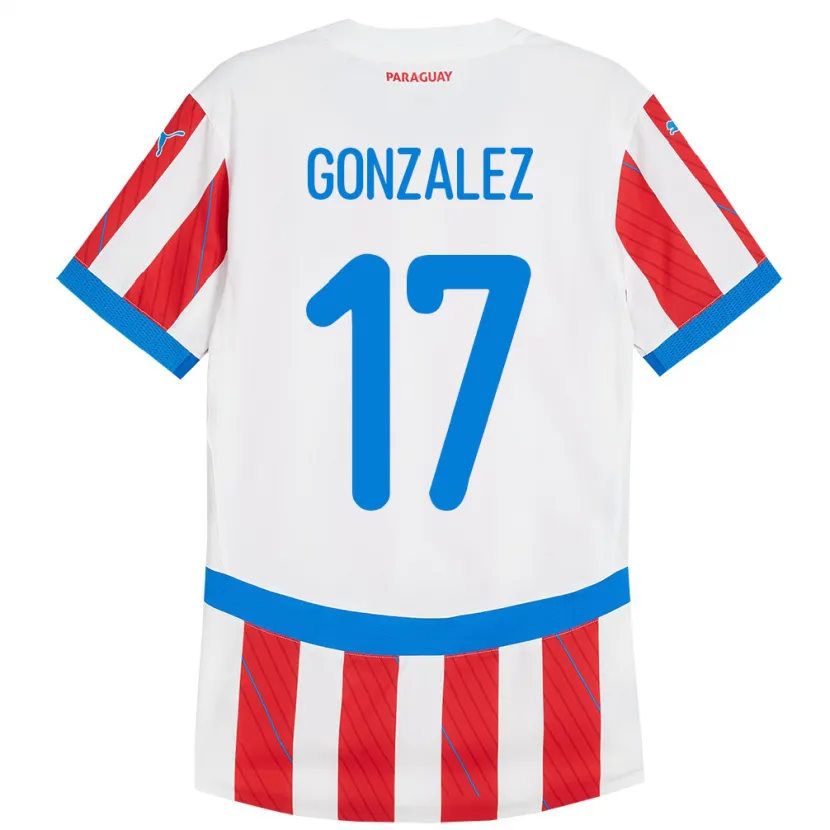 Danxen Kinder Paraguay Lourdes González #17 Weiß Rot Heimtrikot Trikot 24-26 T-Shirt Schweiz